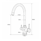 Osmio Bella Chrome 3-Way (Tri-flow) Kitchen Tap