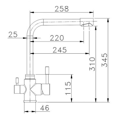 Osmio Gaia 316 Stainless Steel 3-Way (Tri-flow) Kitchen Tap